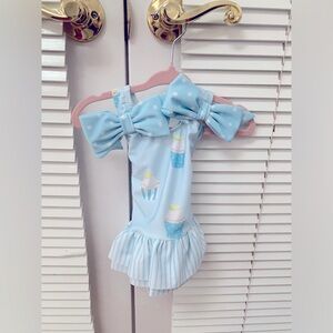 Sal & Pimenta Baby Swimsuit - Blue Cupcake Design